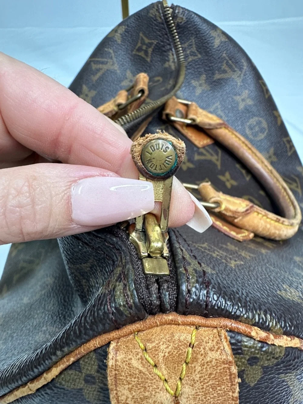 Louis Vuitton Monogram Speedy Bag in Brown and Tan Vintage